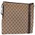 Borsa a Spalla GUCCI GG Canvas Beige Argento 113013 Auth 186678