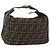 FENDI Zucca Canvas Vanity Hand Bag Marrone Oro Autentico 191576 D'oro
