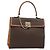 Céline Borsa CELINE Macadam Canvas PVC Pelle Marrone Oro Auth mr2642 D'oro