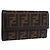 Portafoglio FENDI Zucca Canvas Nero Marrone Auth 191381V