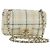 CHANEL Matelasse 20 Chain Shoulder Bag Leather White Gold CC Auth 190689SAM Bianco D'oro