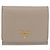 Saffiano Portafoglio compatto PRADA in pelle Safiano grigio e oro Auth 191383V Marrone D'oro - vista 13