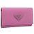 PRADA Key Case Nylon Pink Silver Auth 189428A Silvery