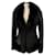 Barbara Bui Black Leather Python Fox Fur Jacket