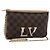 LOUIS VUITTON Pochette Double Zip Damier Ebene Shoulder Bag N60254 Auth ka5157