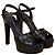 Casadei Sandali con plateau in pelle nera Nero