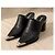 Mules Alexander Wang en cuir noir avec bout métallique - vue 2