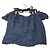 J Brand Top in lino blu spalle scoperte