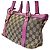 Borsa a mano Gucci in tela GG e pelle Rosa Beige - vista 6