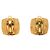 Chanel Coco Mark Vintage Eckige Ohrringe Schwarz Golden - Ansicht 2