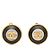 Brincos redondos vintage Chanel Coco Mark Preto