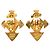 Orecchini vintage Chanel Coco Mark Cross Motif D'oro - vista 2