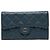Chanel Matelassé Coco Mark Long Wallet Marineblau