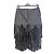 Roberto Cavalli Falda de flecos en cuero negro