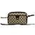 Mini borsa a tracolla Gucci Old Sherry Line con motivo logo GG Marrone Rosso Verde