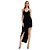 David Koma Schwarzes Strickkleid asymmetrisch mit Ketten-Detail