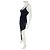 David Koma Schwarzes Strickkleid asymmetrisch mit Ketten-Detail - Ansicht 9