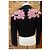 Carven Archive 2014 Cropped Jacke mit Blumenapplikation Schwarz Pink - Ansicht 3