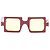 Autre Marque Gafas de sol cuadradas rojas