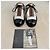 Chanel Resort 2017 Perforierte Leder-Mules Runway Schwarz Silber Weiß - Ansicht 4