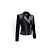 Balmain Leder- und Kurzhaarjacke Schwarz - Ansicht 6