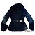 Moncler Jaqueta Acolchoada Preta com Pele de Raposa Preto