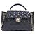 Borsa Chanel nera in pelle di vitello e agnello Nero