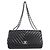 Borsa a tracolla Chanel in pelle di agnello nera Nero