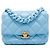 Chanel Blue Mini Quilted Lambskin Lacquered Chain Flap Blu chiaro