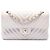 Chanel White Small Classic Chevron Caviar Double Flap Bianco