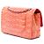 Chanel Orange Medium Classic Patent Striped Double Flap Arancione - vista 2