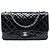 Chanel Blue Jumbo Quilted Patent 3 Compartment Flap Blu navy