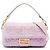 Fendi Baguette Tasche Rosa aus Samt mit Zucca-Prägung Pink