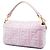 Fendi Baguette Tasche Rosa aus Samt mit Zucca-Prägung Pink - Ansicht 2