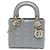 Lady Dior Mini aus Lammleder Cannage Grau Dior Braun