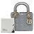 Lady Dior Mini aus Lammleder Cannage Grau Dior Braun - Ansicht 7