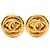 Brincos Chanel Gold CC banhados a ouro redondos de pressão Dourado