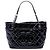 Chanel Black CC Quilted Patent Timeless Soft Tote Nero