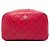 Pochette de cosméticos Curvy em pele de cordeiro acolchoada vermelha Chanel Tamanho Medium Vermelho