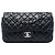 Chanel Black Medium Classic Lambskin Double Flap Nero