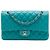 Chanel Blue Medium Classic Lambskin Double Flap Turchese