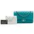 Chanel Blue Medium Classic Lambskin Double Flap Turchese - vista 7