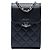 Chanel Black CC gestepptes Caviar Handyhalter mit Kette Schwarz