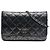 Chanel Gray CC gesteppte Metallic-Stoff Wallet On Chain Braun Anthrazitgrau