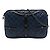 Clutch Girl em pele de cordeiro acolchoada azul Small com corrente Chanel Azul escuro
