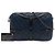 Clutch Girl em pele de cordeiro acolchoada azul Small com corrente Chanel Azul escuro - vista 7