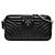 Prada Black Mini Soft Calf Impunture Diagramme Double Zip Crossbody Nero