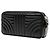 Prada Black Mini Soft Calf Impunture Diagramme Double Zip Crossbody Nero - vista 2
