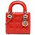 Lady Dior Mini aus Lackleder Cannage Orange Rot