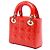Lady Dior Mini aus Lackleder Cannage Orange Rot - Ansicht 2